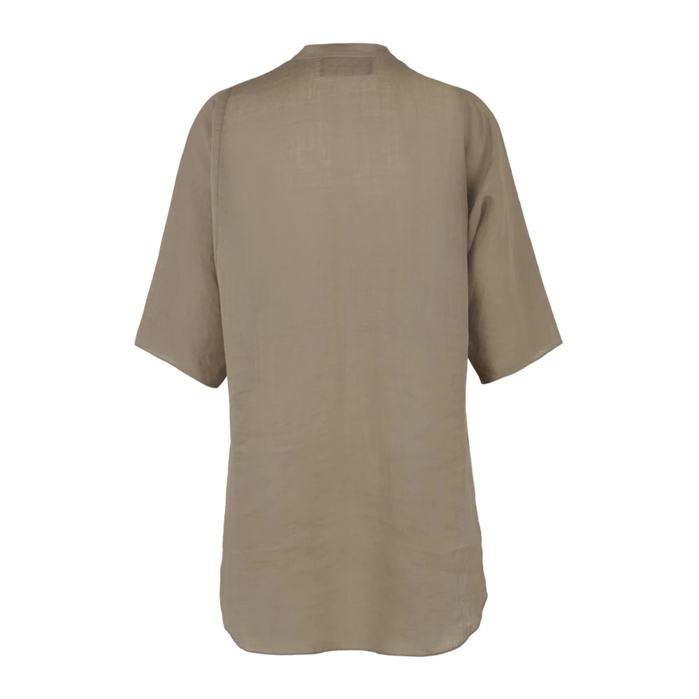 Cortana Kimono Mouw Ramie Shirt Brown Dames