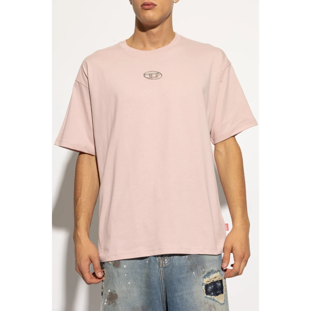 Diesel T-shirt met logo T-Boxt-S5 Pink Heren
