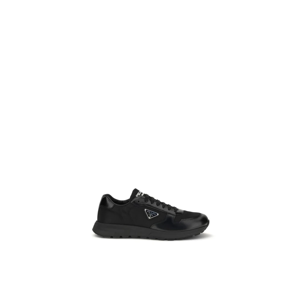 Prada Men's Black Prax 01 Leather Sneakers