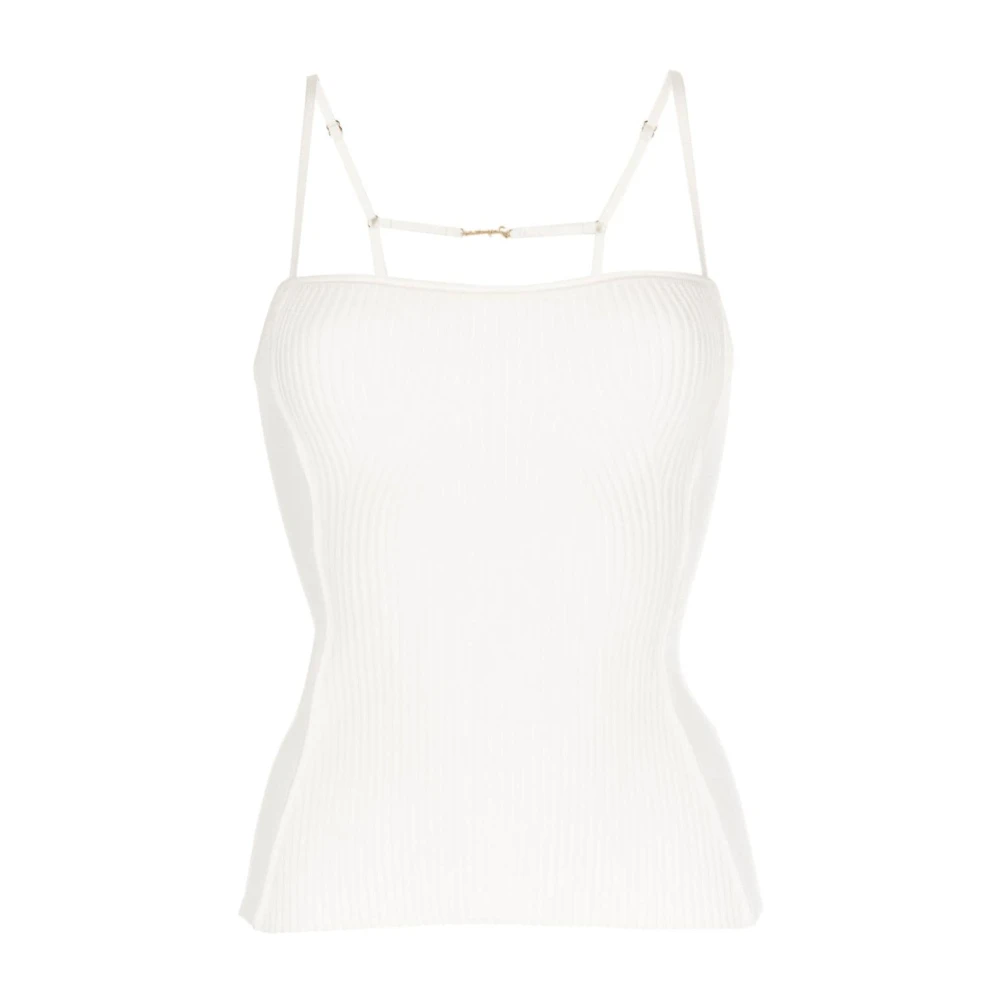 Jacquemus Gebreide Top met Vierkante Hals White Dames