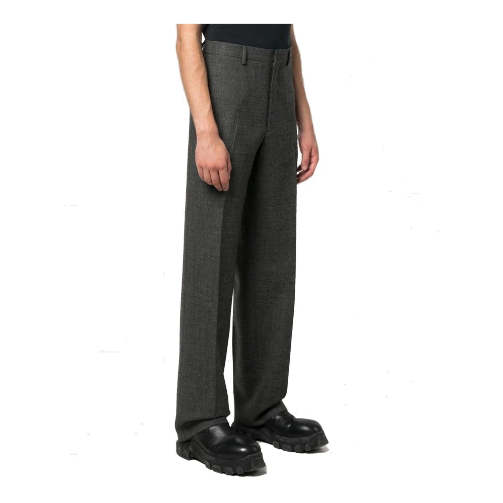 Prada Wollen broek met haaksluiting Gray Heren