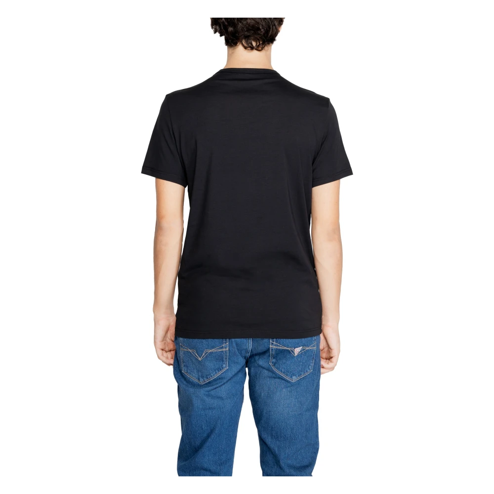 Emporio Armani Zwarte Katoenen T-shirt Korte Mouwen Black Heren