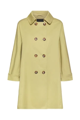 Dubbelknäppt trenchcoat i gabardin