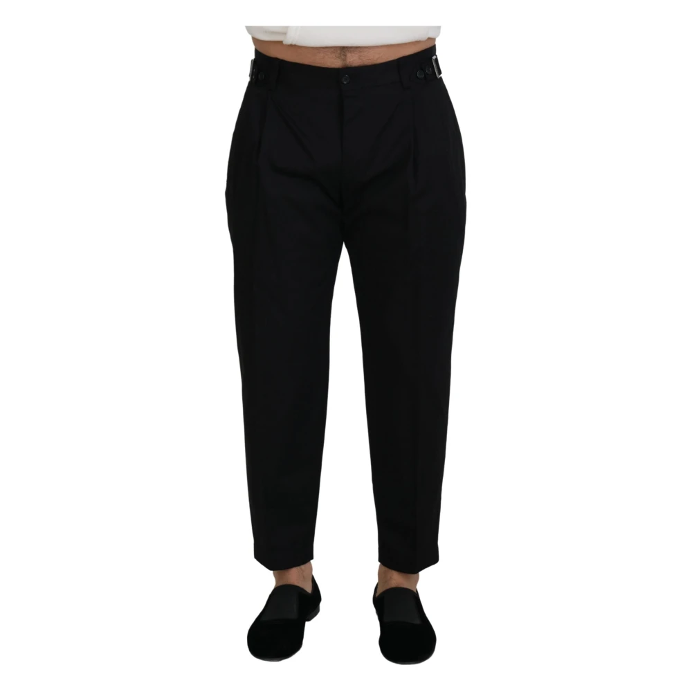 Dolce & Gabbana Men's Black Cotton Chino Formal Trousers Small