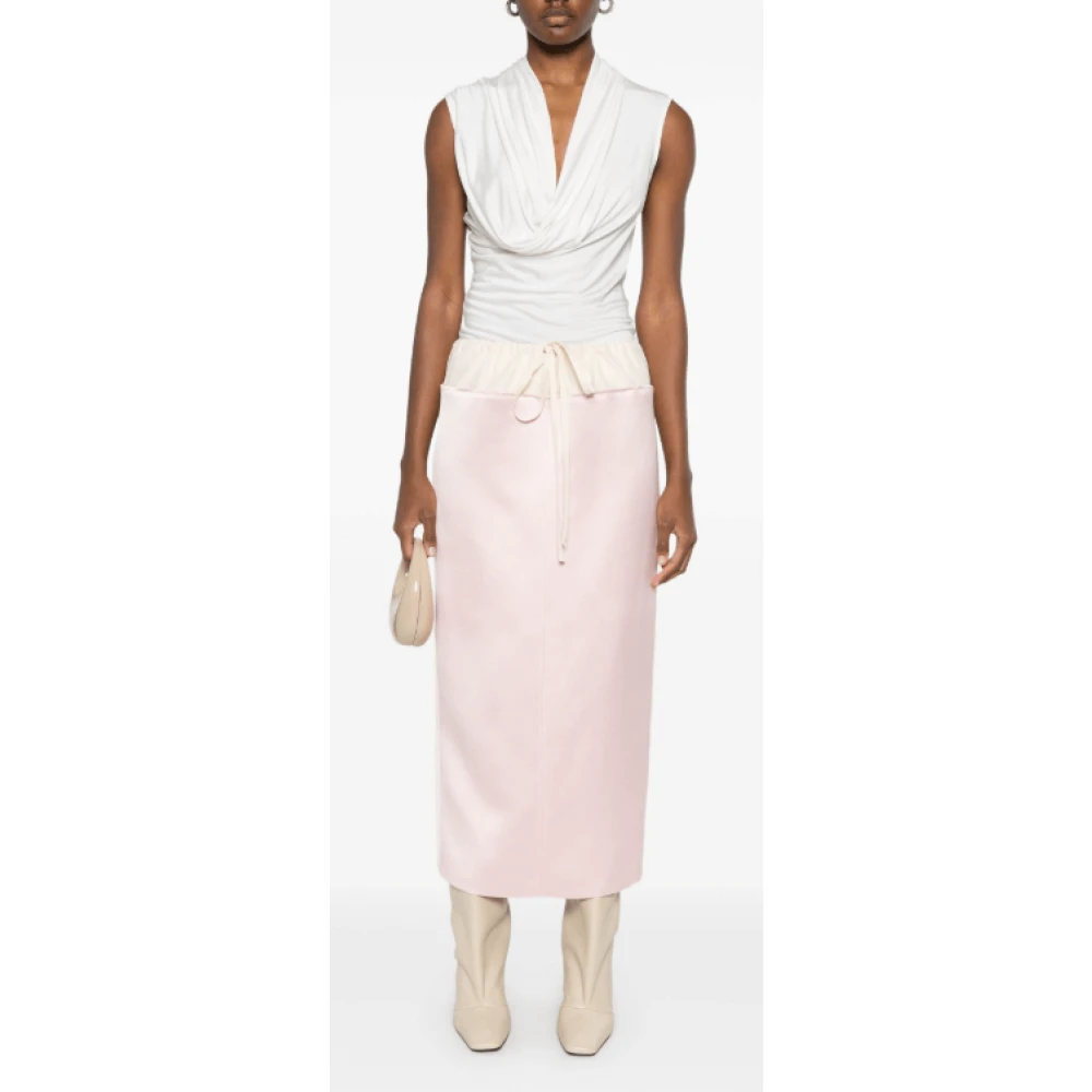 Khaite Roze Maxi Rok met Trekkoord Pink Dames
