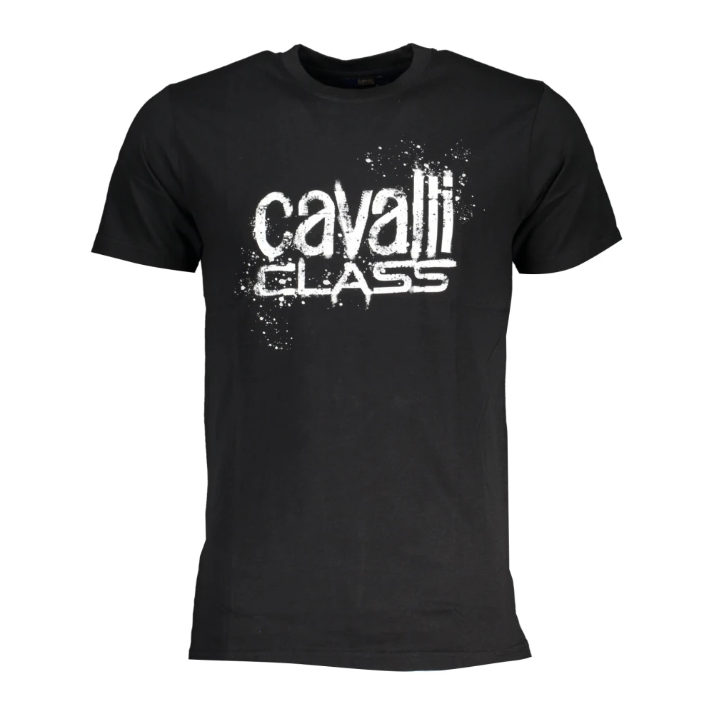 Cavalli Class Zwarte T-shirt met korte mouwen voor heren Black Heren