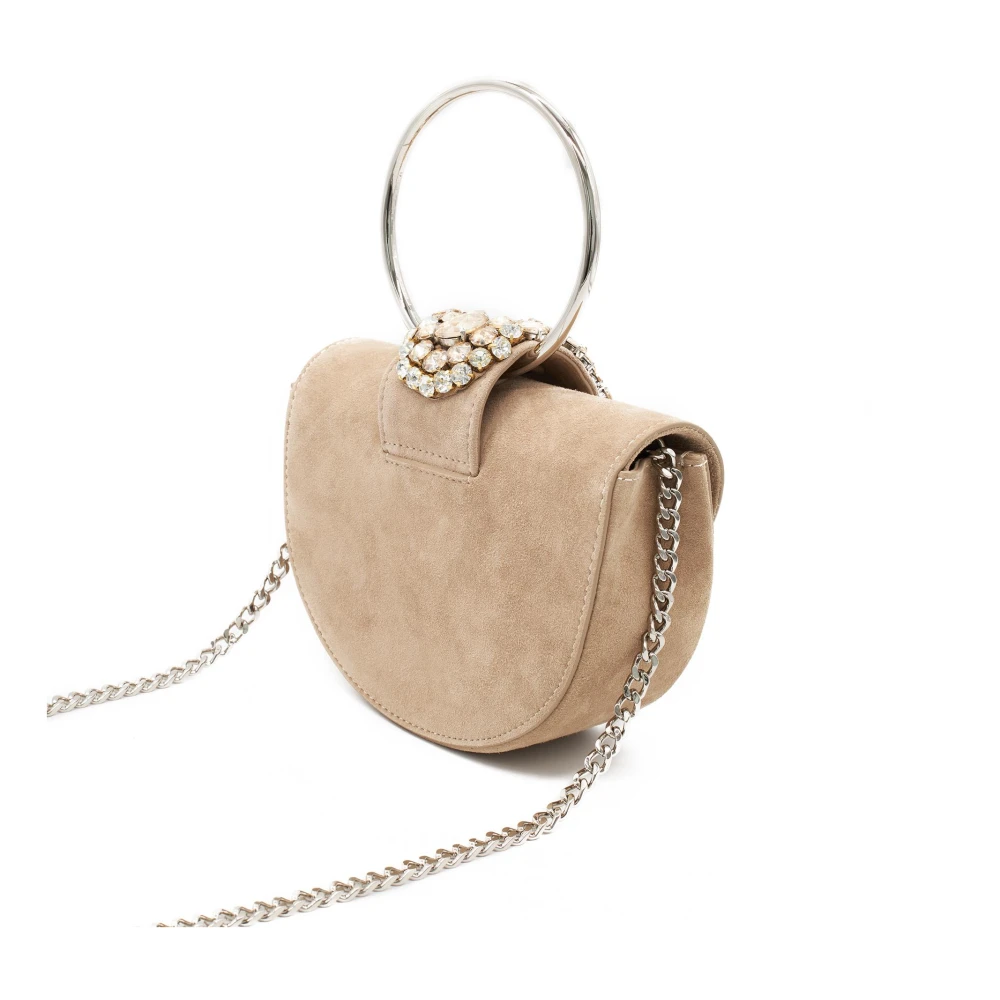 Alma en Pena Maan Flap Clutch Tas Beige Dames