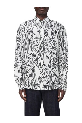 chemise-blanche-a-manches-longues-avec-motif-pissenlit