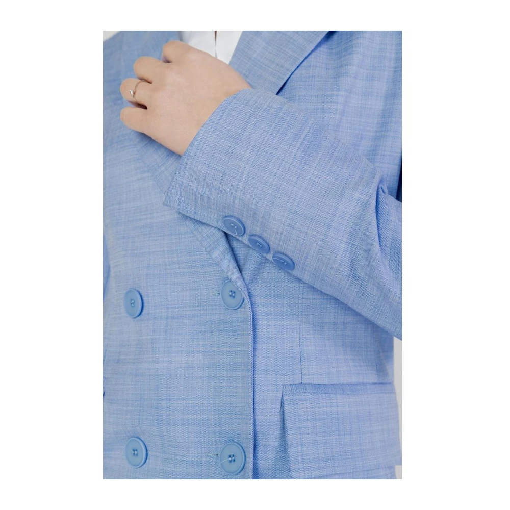 Sandro Ferrone Elegante Blazer met Elastaan Blue Dames