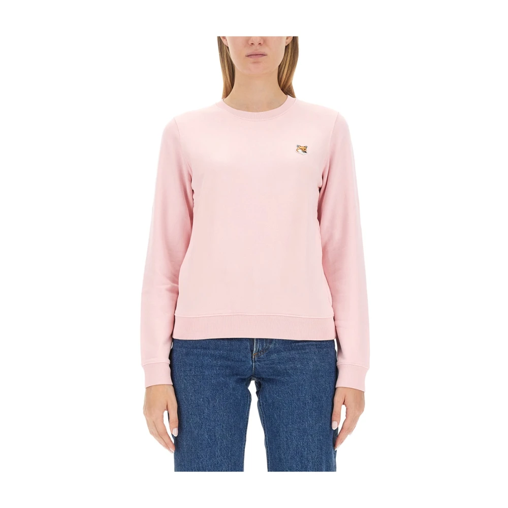 Maison Kitsuné Vossen Patch Sweatshirt Pink Dames