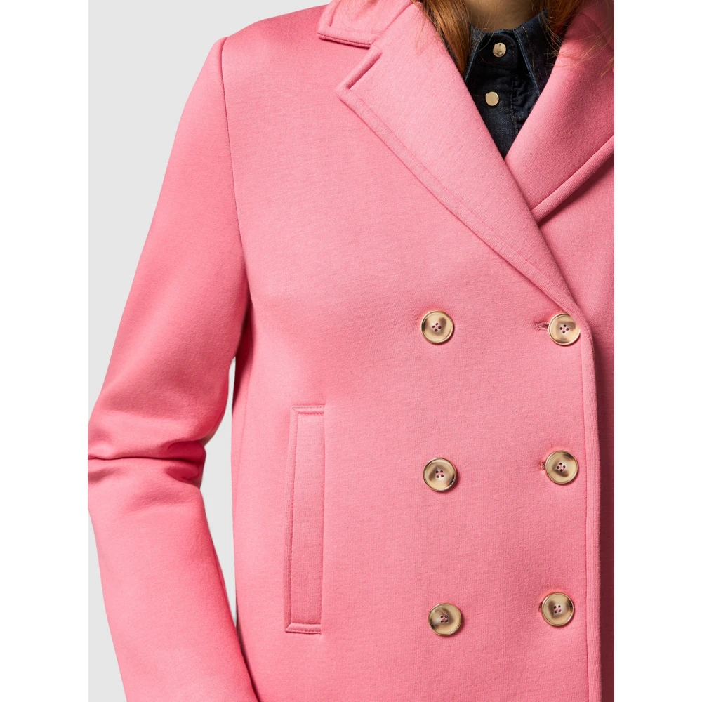 Oltre Dubbelrijige Scuba Jas Pink Dames