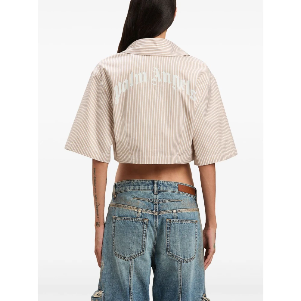 Palm Angels Kameel Shirt voor Stijlvolle Look Brown Dames