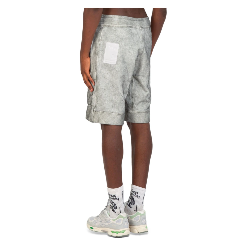 Ten C Stone Washed Jersey Shorts Gray Heren