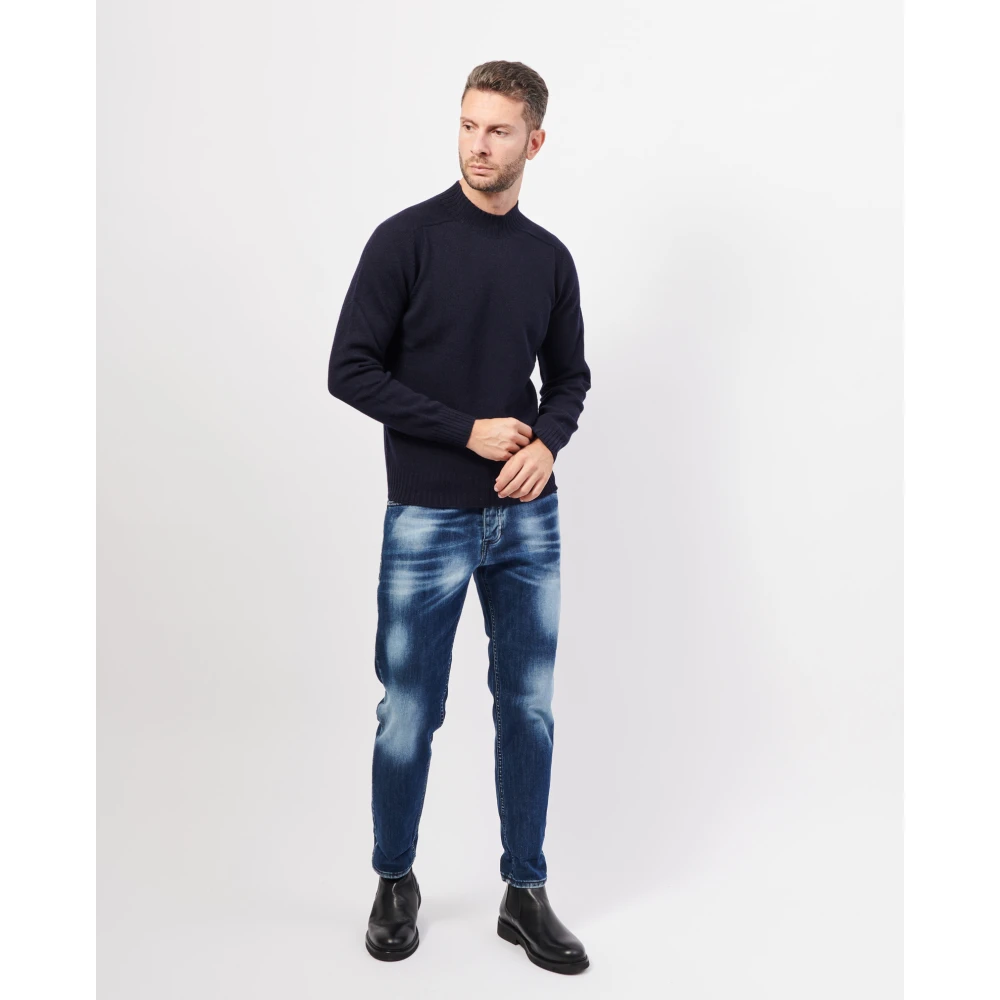 Gran Sasso Blauwe Alpaca Cashmere Trui Blue Heren