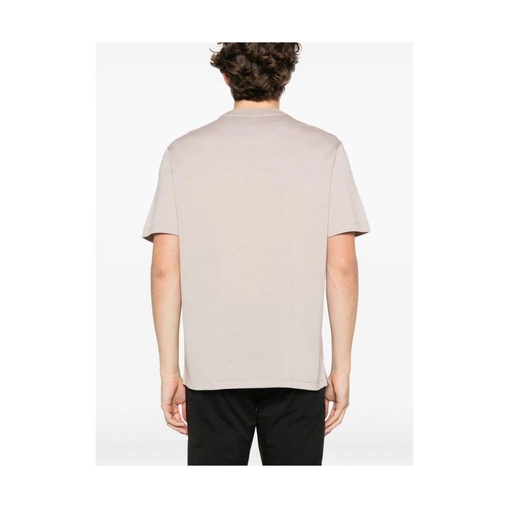 Brioni Taupe Crew Neck T-shirt Brown Heren