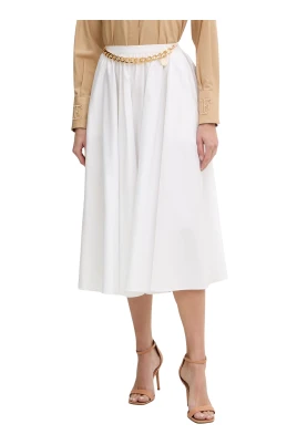 Stretch Cotton Skirt with Jewel Detail