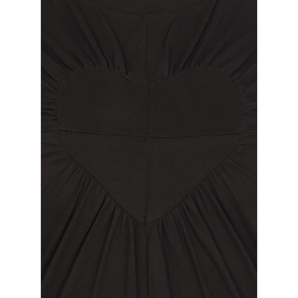 Coperni Zwarte Katoenen Jurk met Hartdetail Black Dames