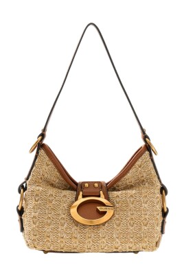 Borsa A Tracolla GUESS MATILDE – Pelle Granulata, Nero, Zip Top, Con Tracolla Regolabile E Catena - 4