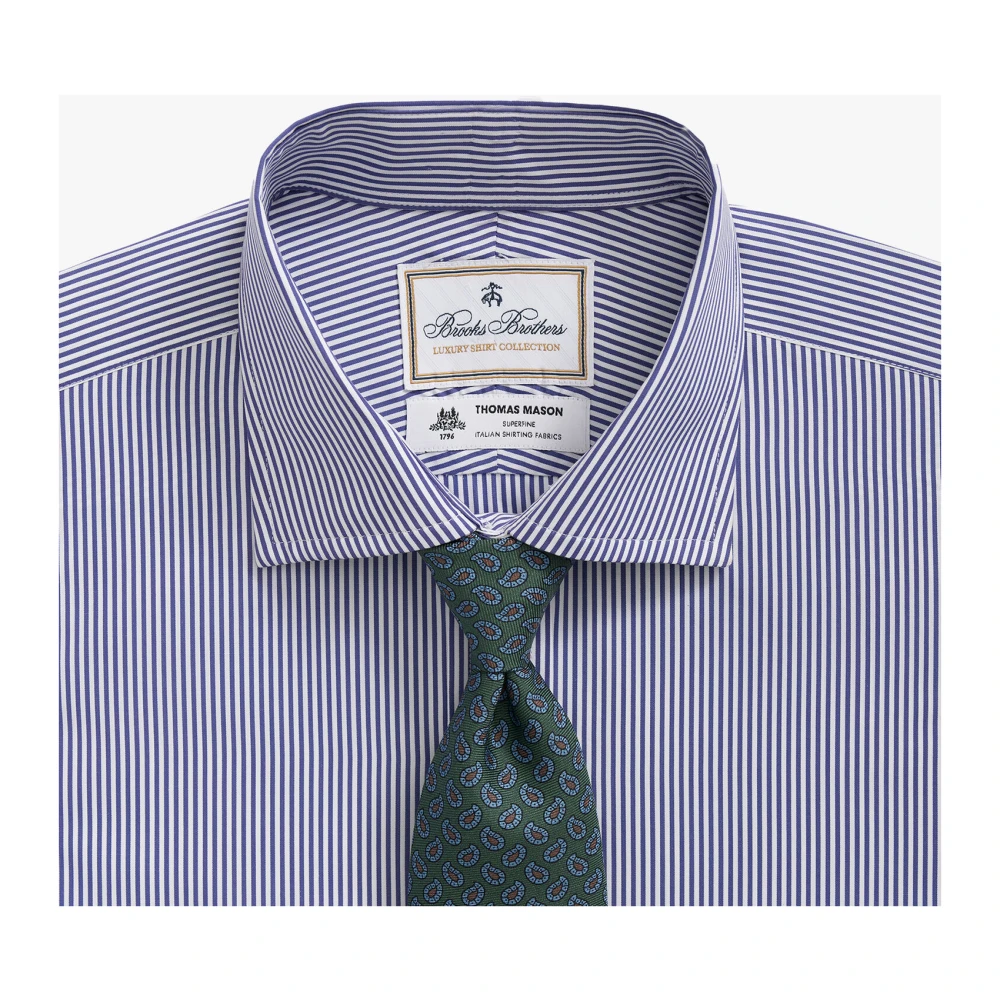 Brooks Brothers Gestreept overhemd met regular fit Thomas Mason Engelse spread collar Purple Heren