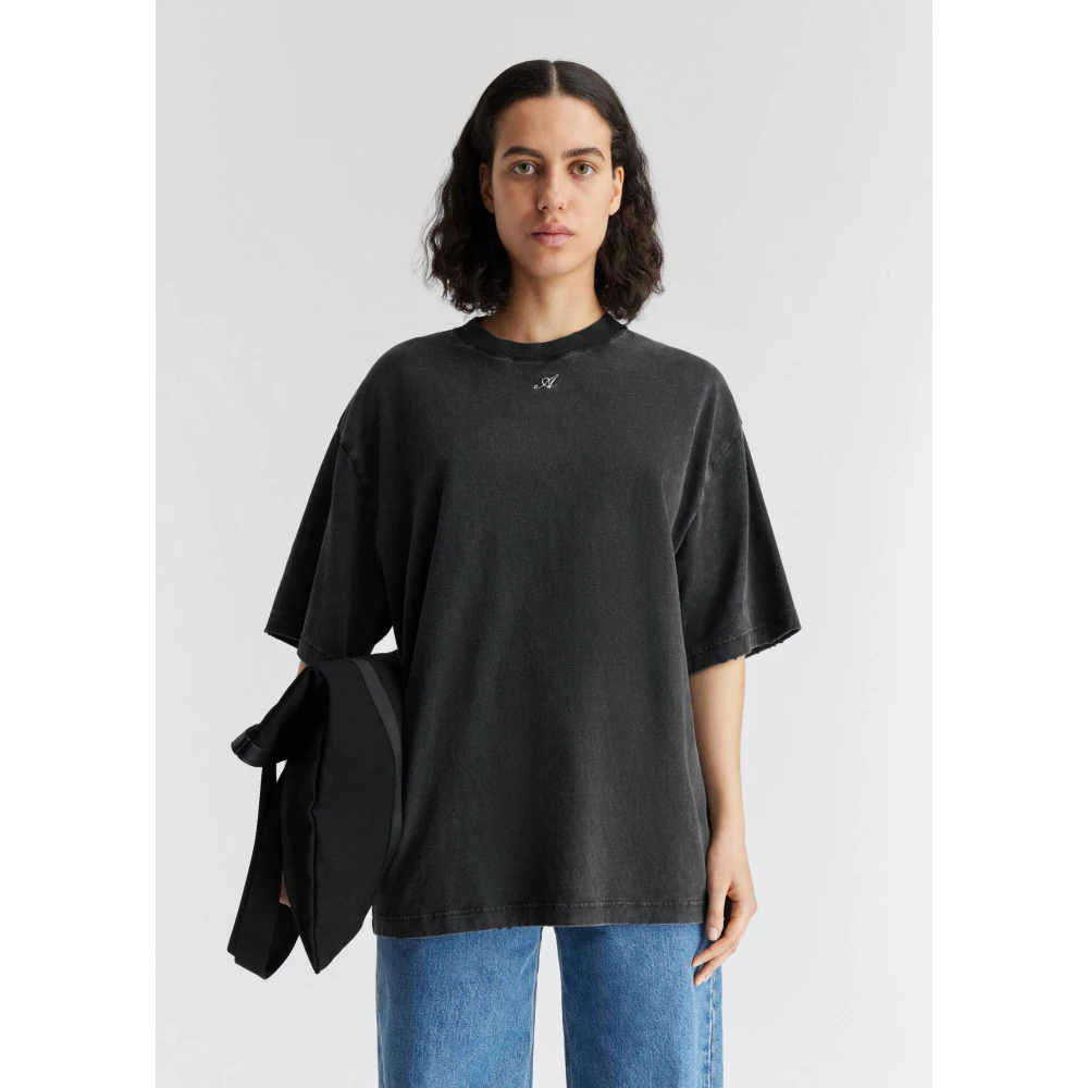 Axel Arigato Cosmo Gewassen T-shirt Black Dames