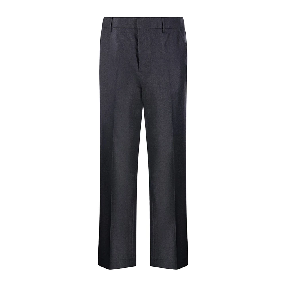 Ami Paris Men's Gray Wide Wool Trousers - Wide Trousers - L - Trousers