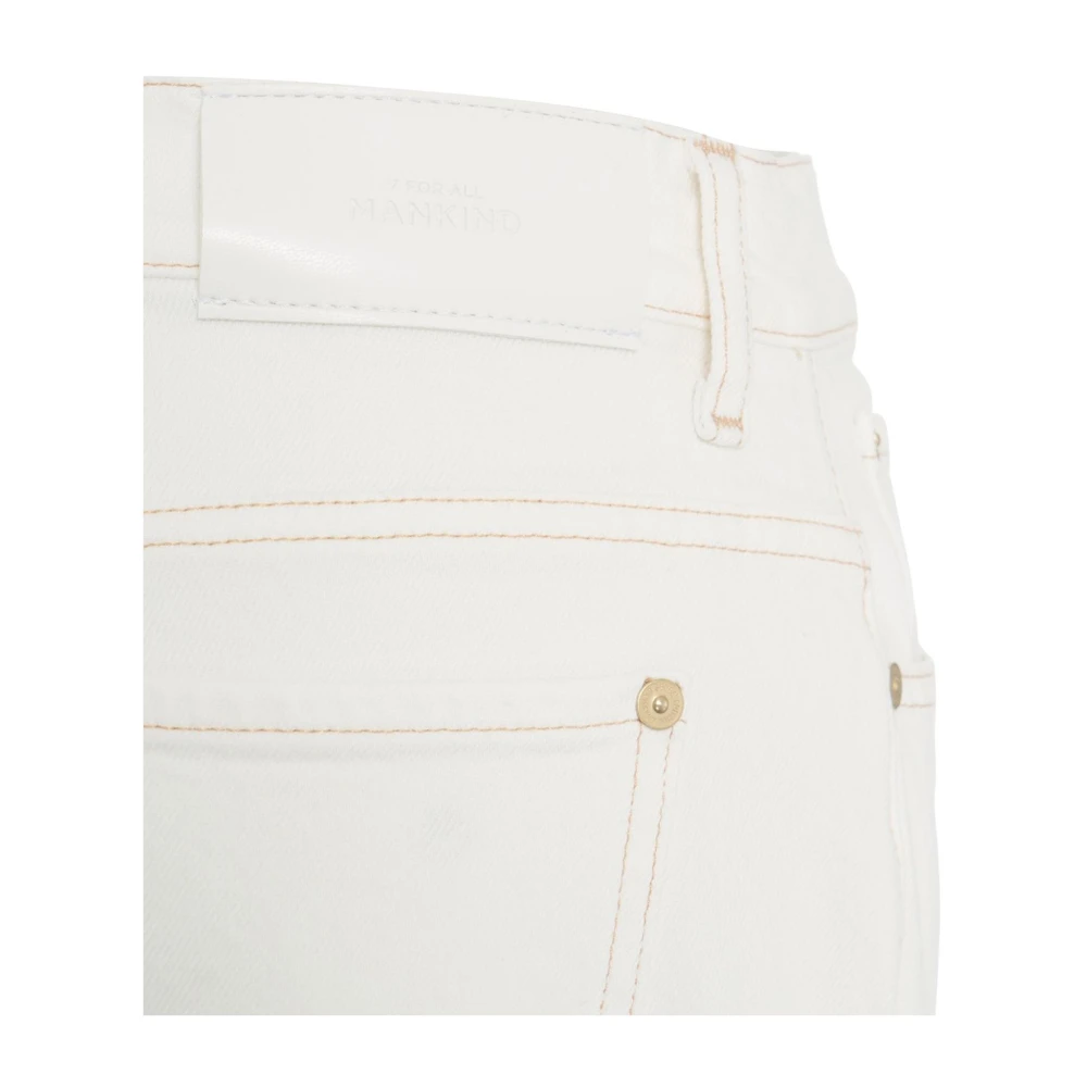 7 For All Mankind Witte Flared Jeans met Topstitching White Dames