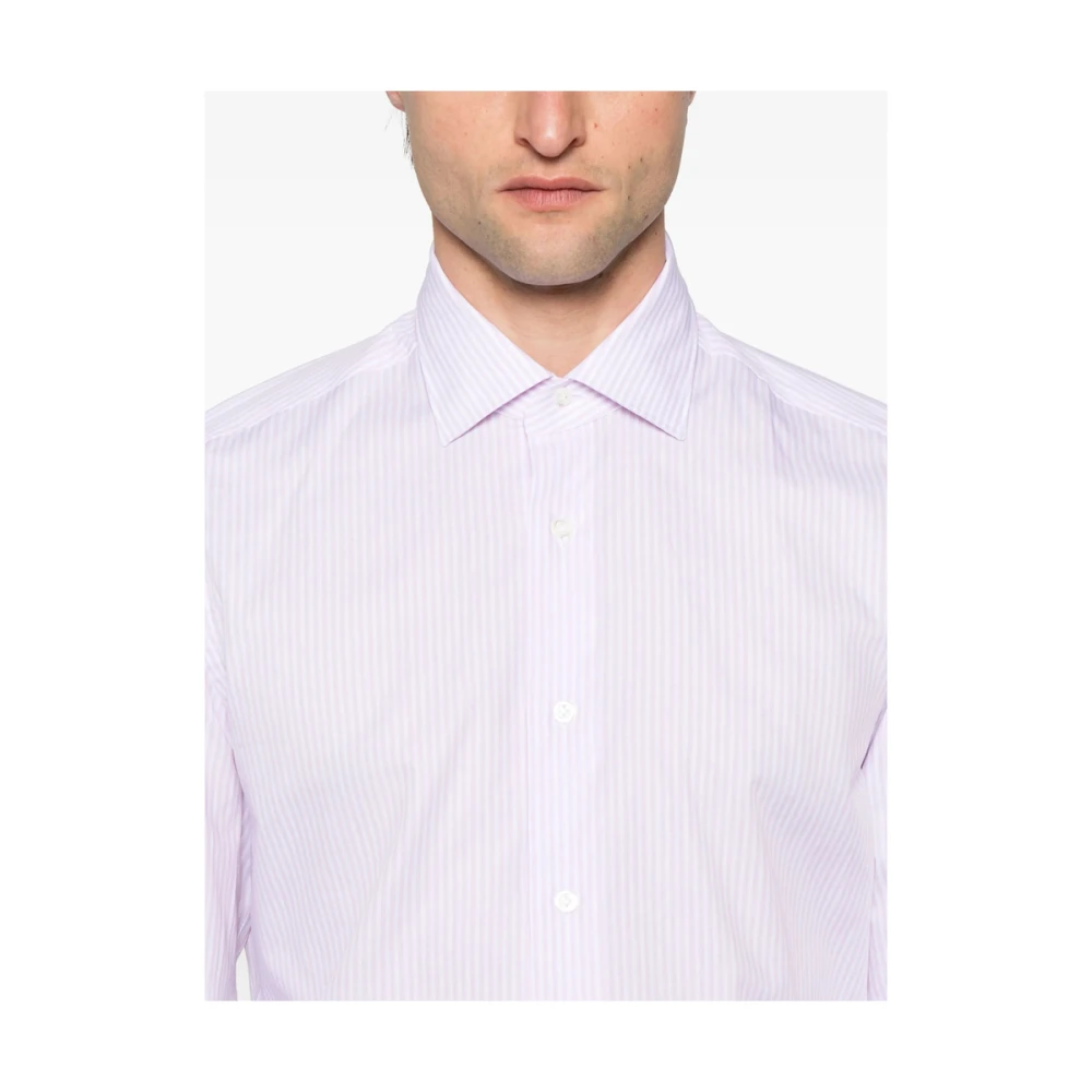 Mazzarelli Moerbei Roze Button-Up Overhemd Pink Heren
