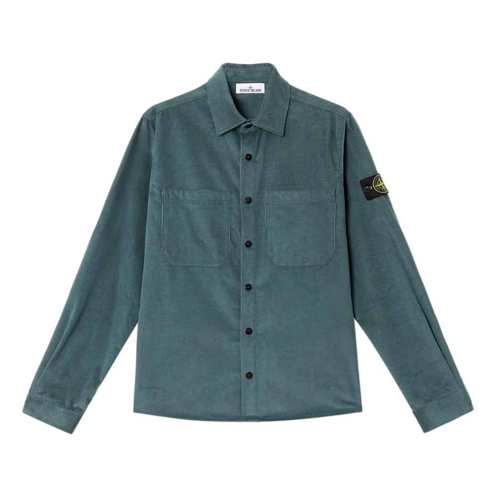 Stone Island Grön jacka med fickor Green, Herr