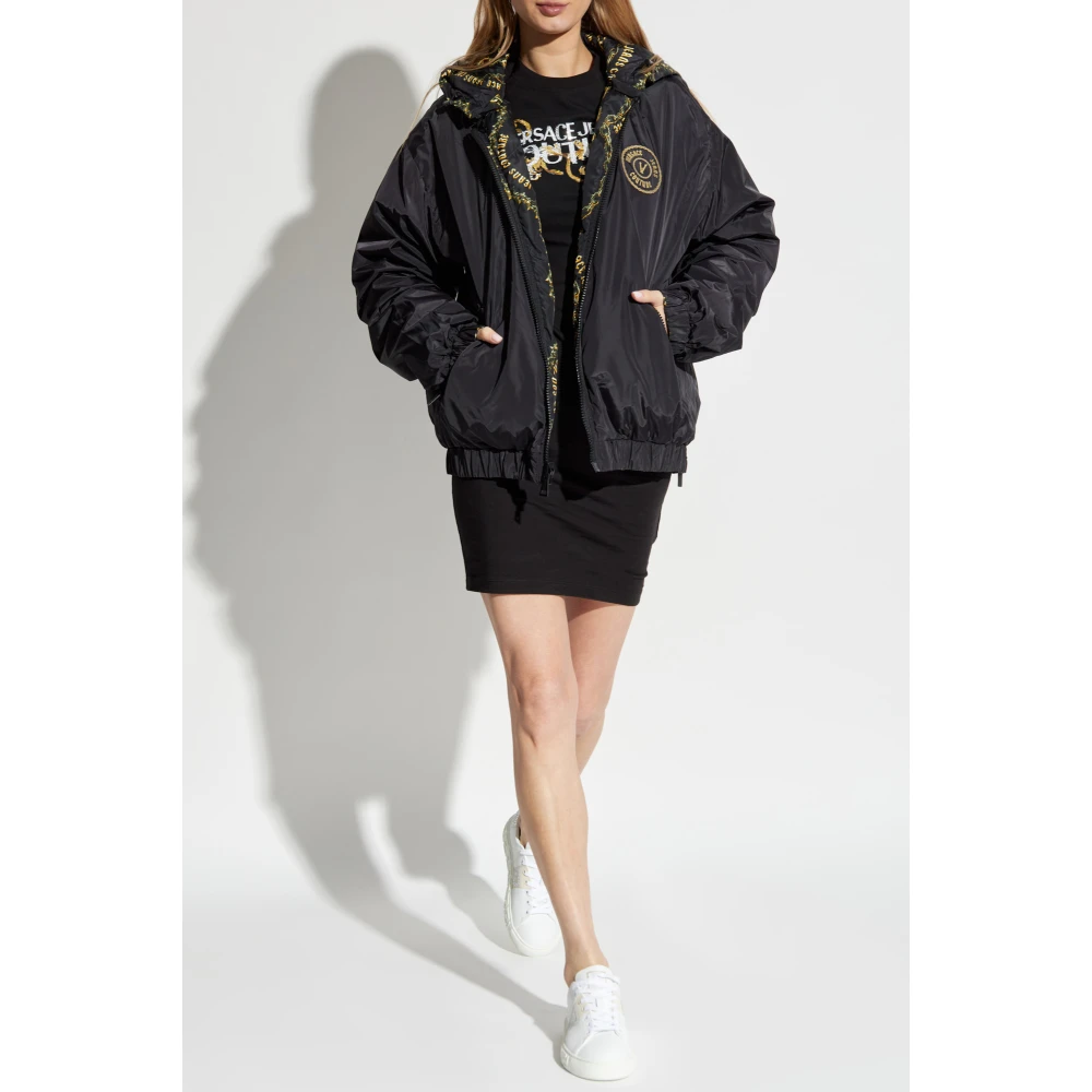 Versace Jeans Couture Jurk met logo Black Dames