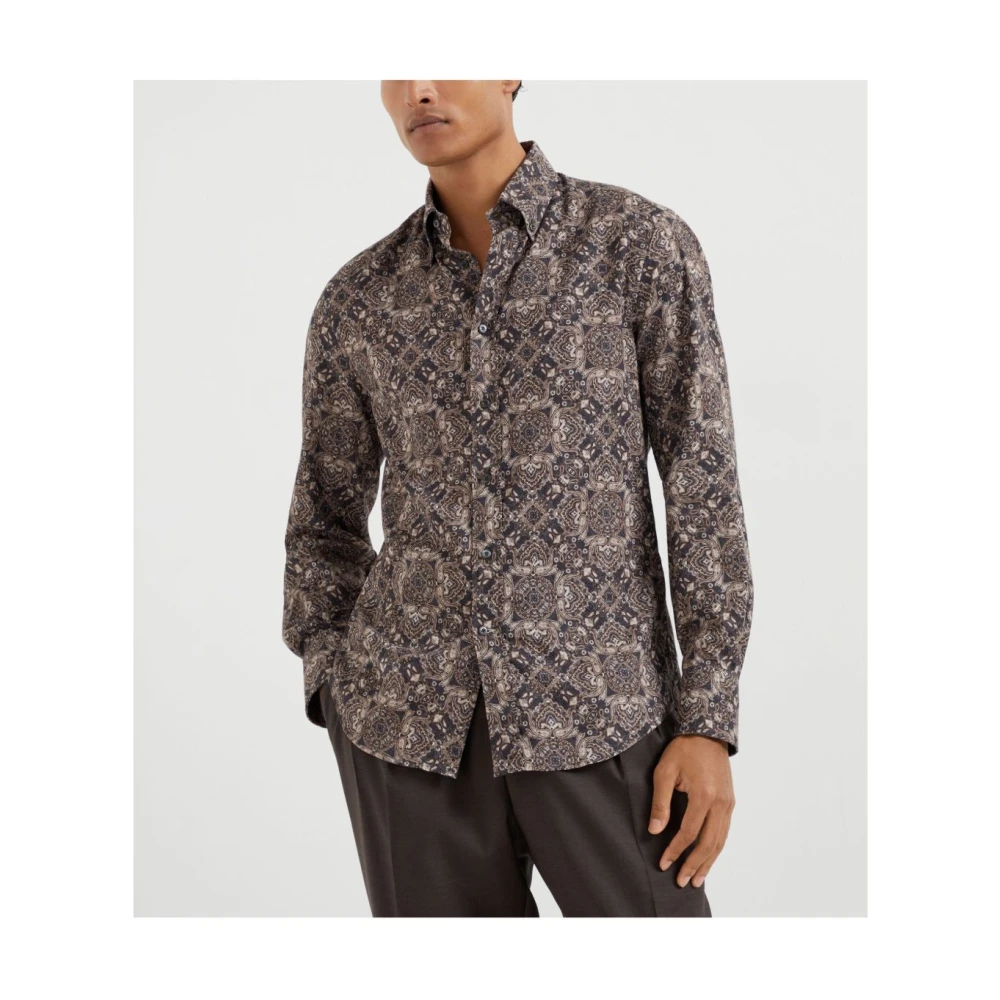 BRUNELLO CUCINELLI Antraciet Shirt voor Mannen Multicolor Heren