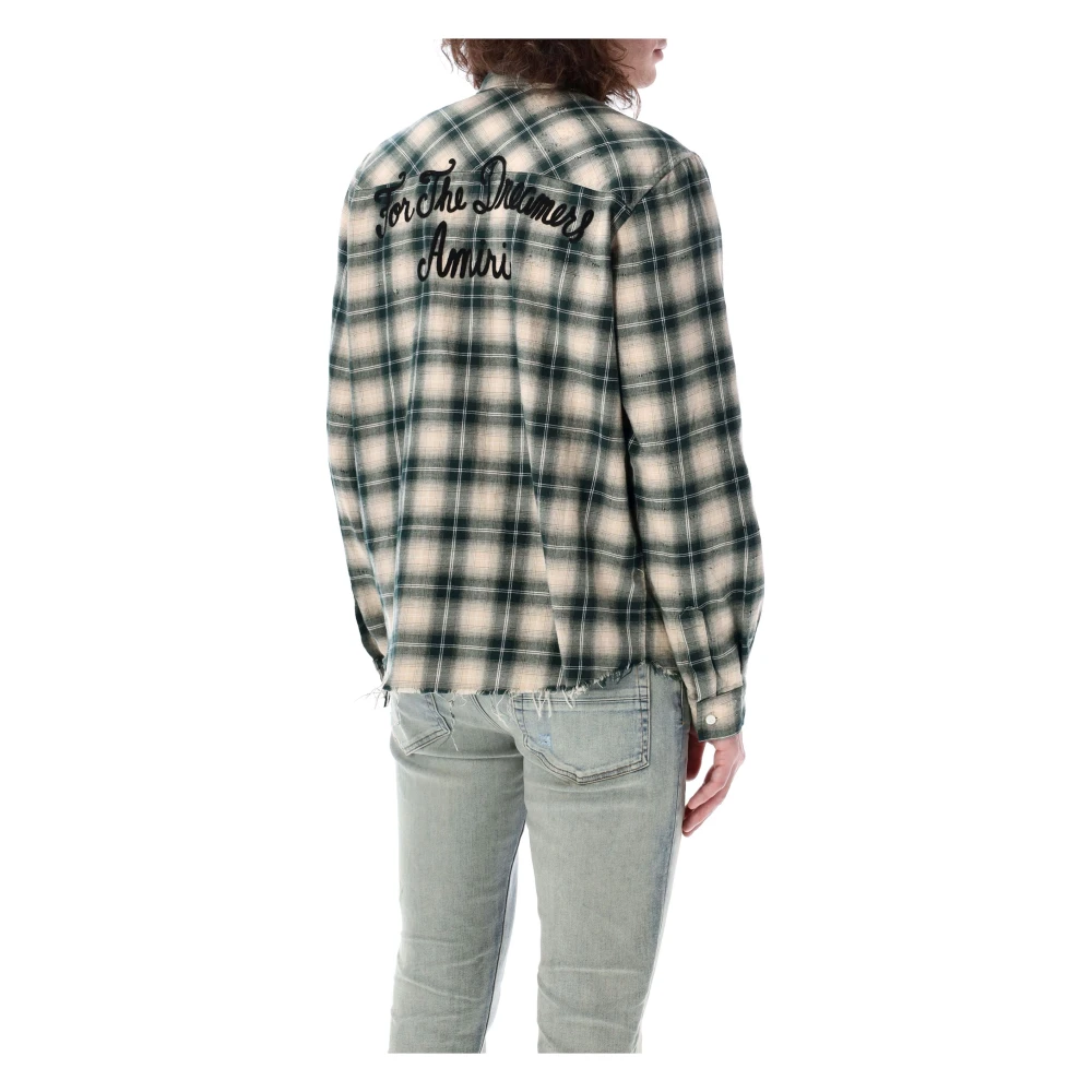 Amiri Evergreen Flanellen Overhemd met Ruitpatroon Multicolor Heren