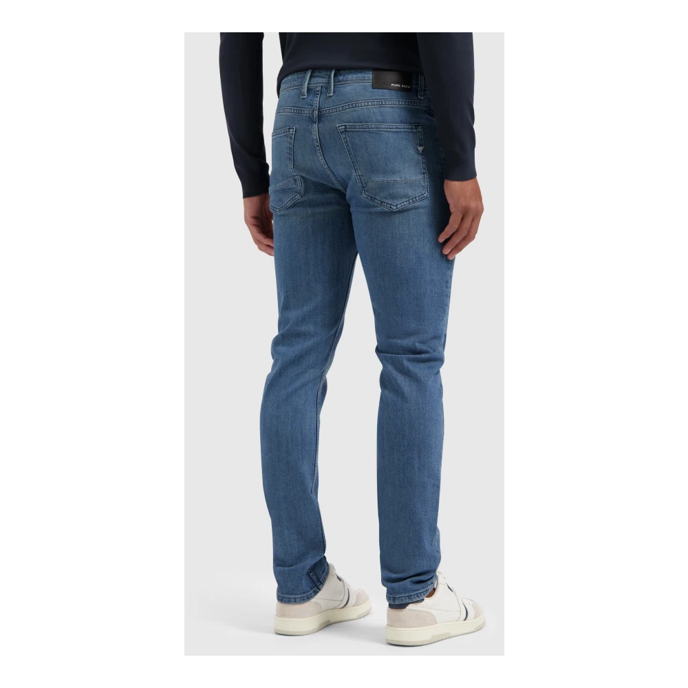 Pure Path Ryan Slim Fit Stone Washed Jeans Blue Heren