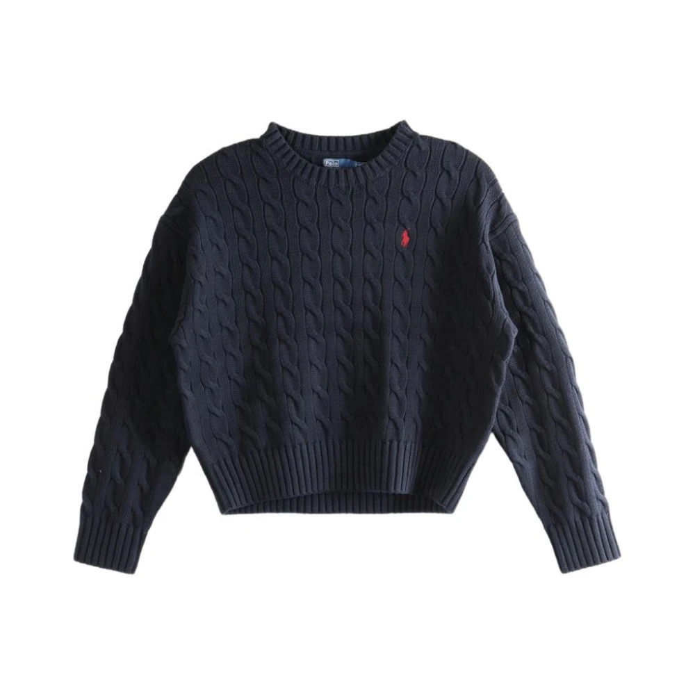 Polo Ralph Lauren Women's Blue Cable-Knit Jumper