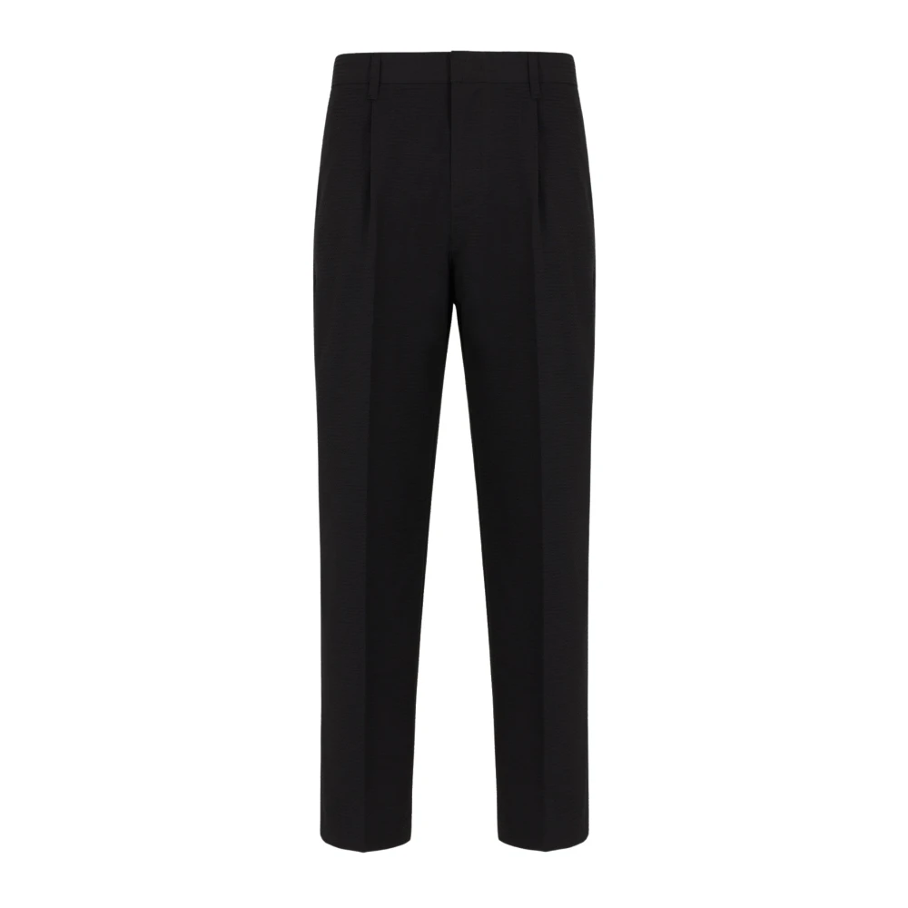 Emporio Armani Svarta Chinos Seersucker Black, Herr