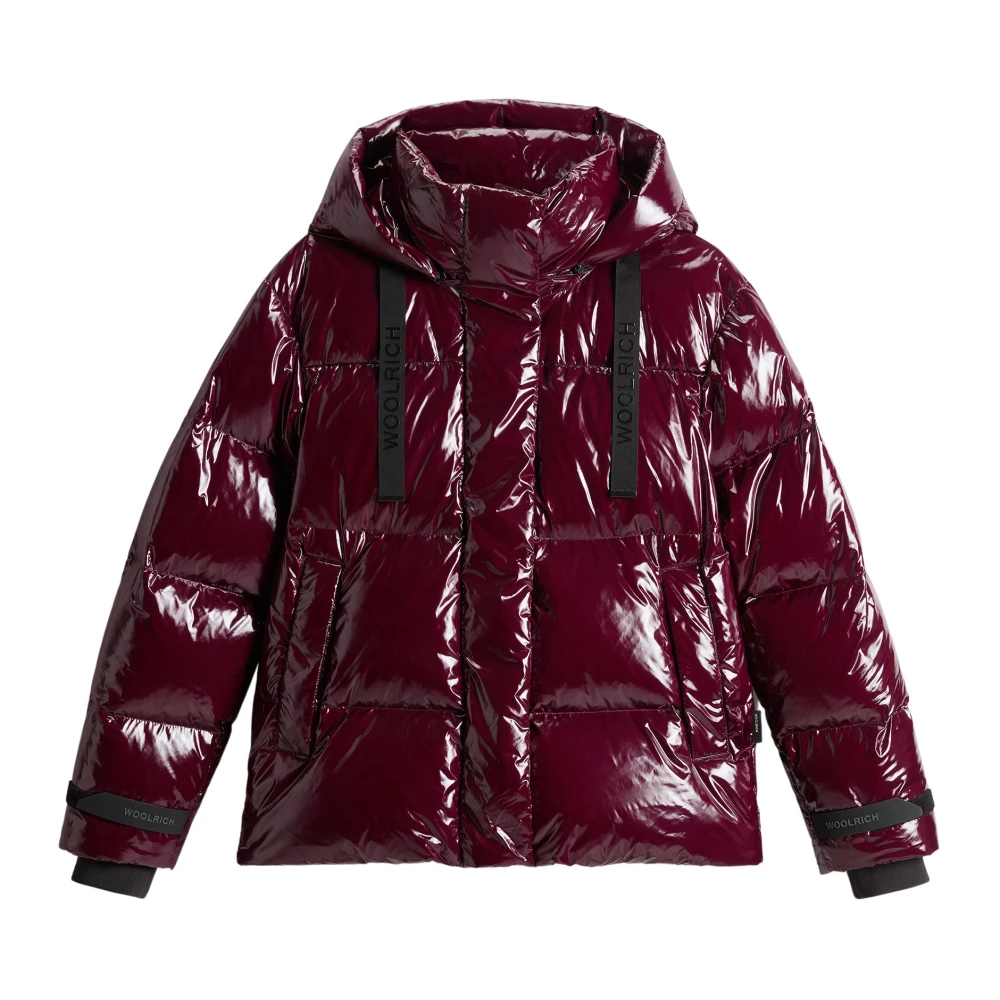 Woolrich Korte Nylon Parka met Eendendons Red Dames