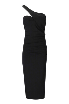 robe-midi-noire-une-epaule