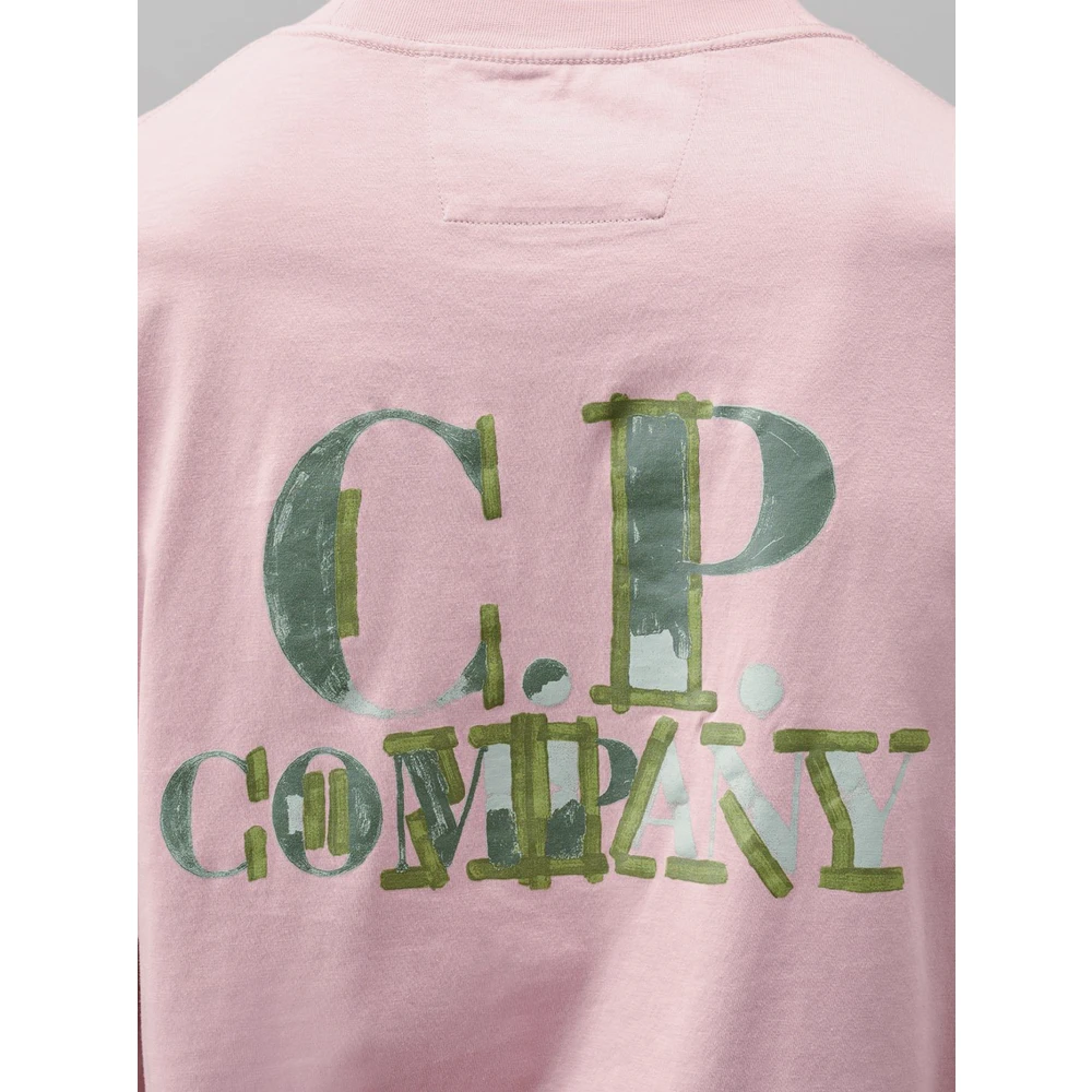 C.P. Company Roze Ronde Hals Korte Mouw Top Pink Heren