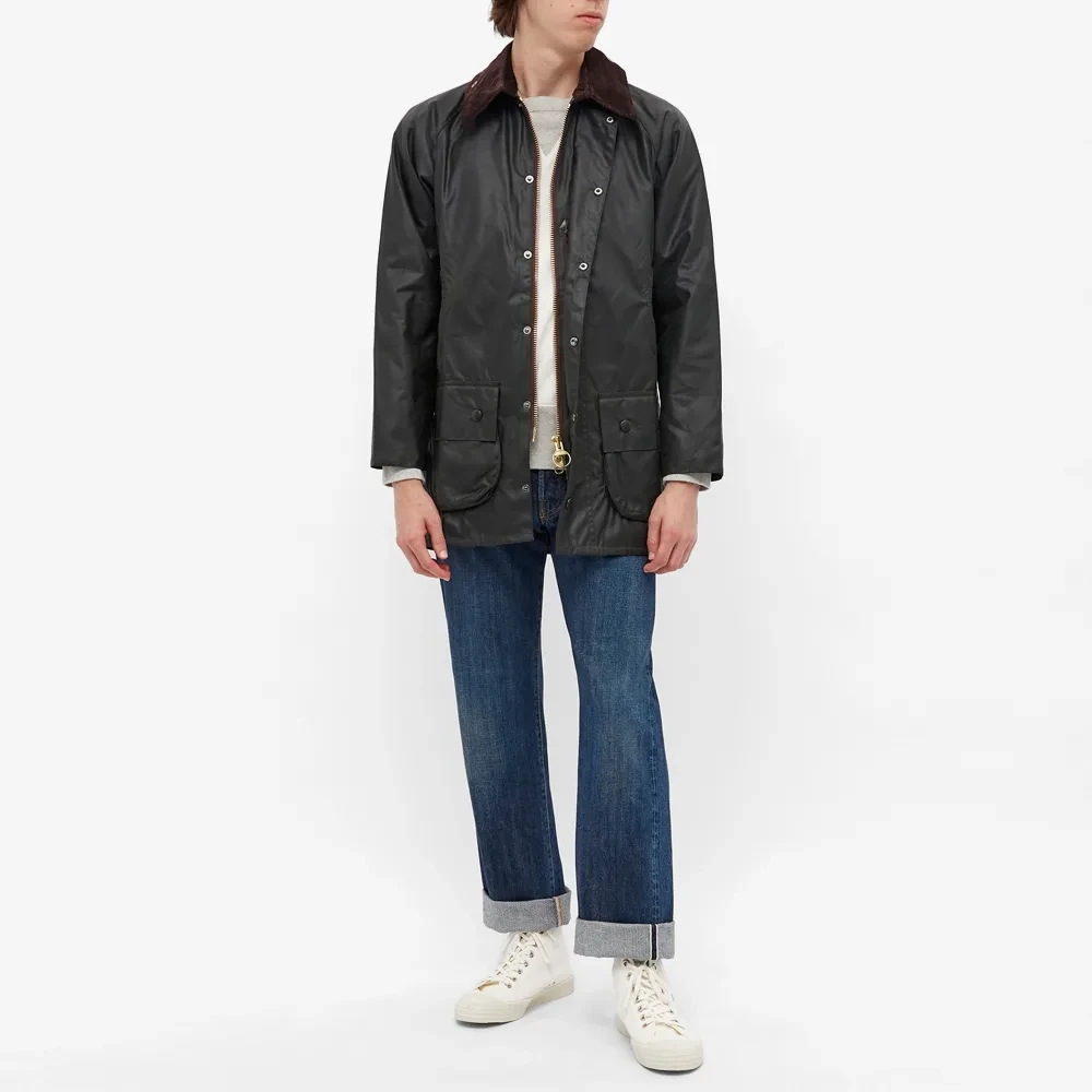 Barbour Stijlvolle gewaxte jas met katoenen voering Green Heren