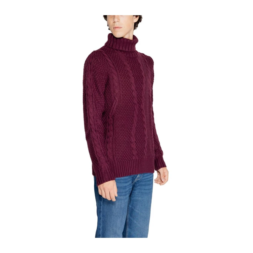 Gianni Lupo Gebreide Polyester Sweater Heren Collectie Red Heren