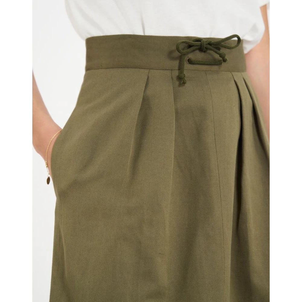 Ines De La Fressange Paris Maud geplooide rok van katoen Green Dames