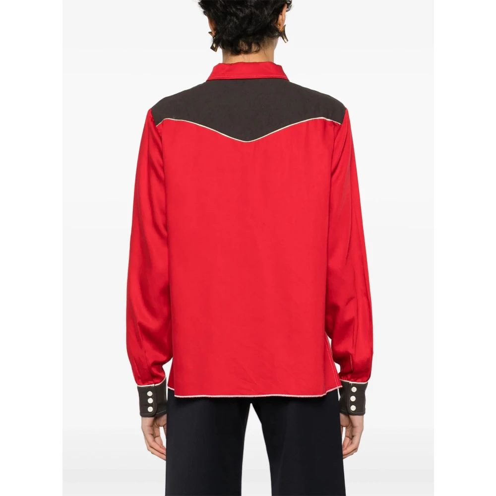 Bode Rode Western Shirt voor Mannen Red Dames