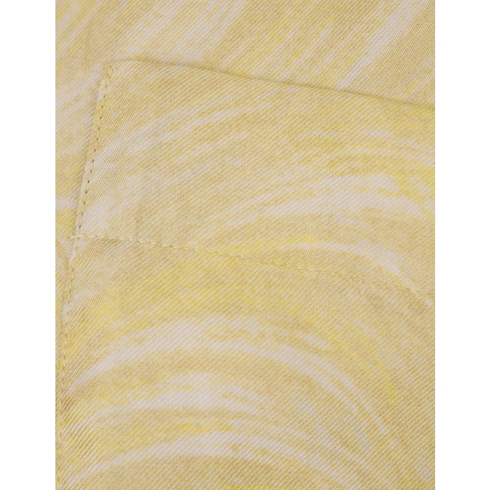 Stella Mccartney Gele Bedrukte Zijden Pyjama-Stijl Shirt Yellow Dames