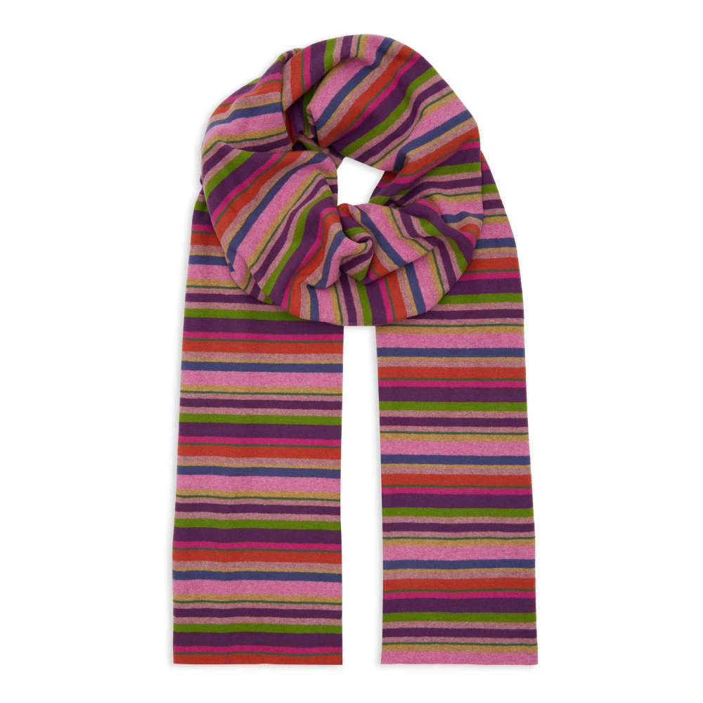 Gallo Unisex paarse fleece sjaal met veelkleurige strepen Multicolor Unisex