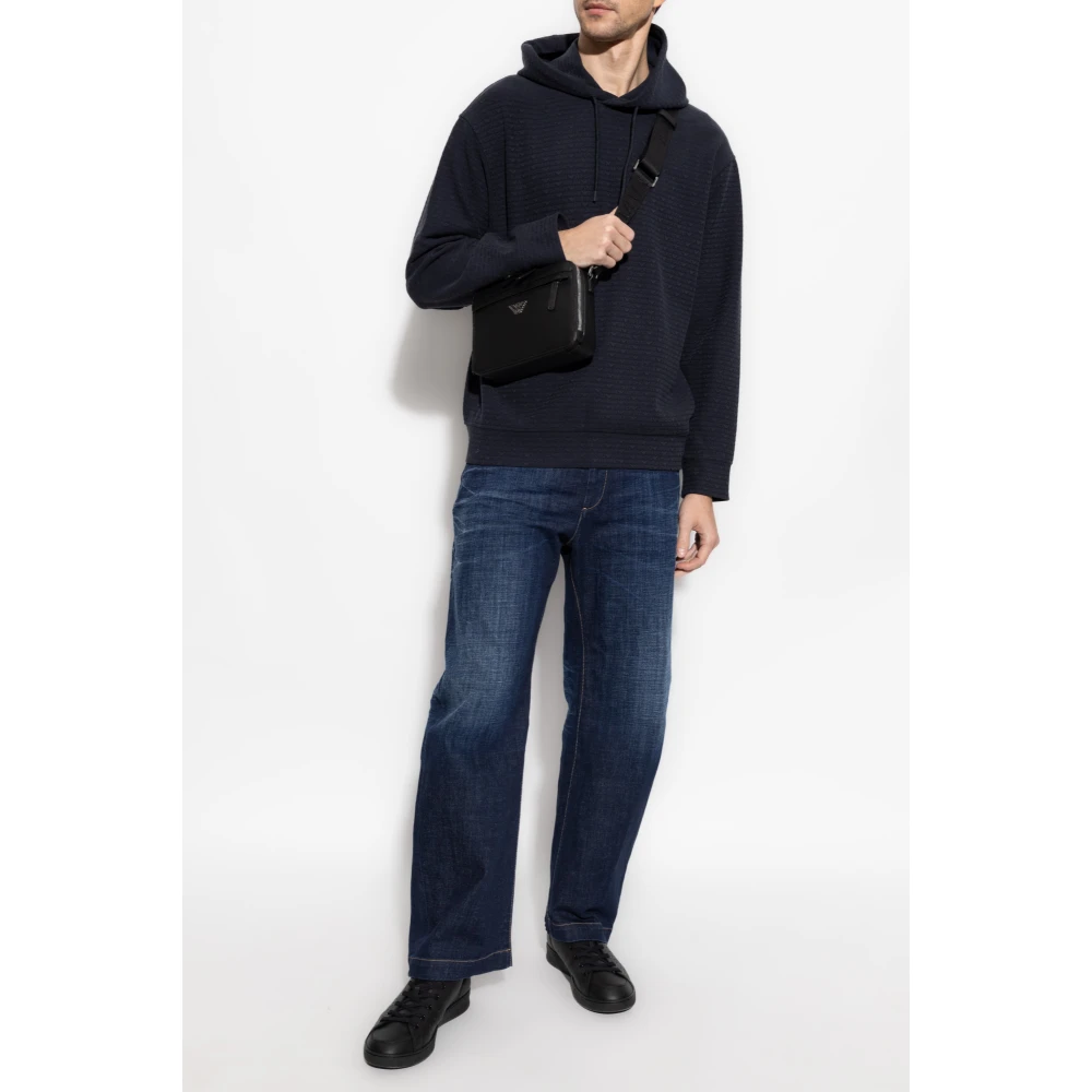 Emporio Armani Sweatshirt met logo Blue Heren