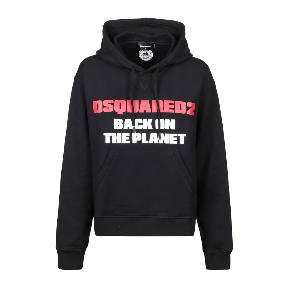 Dsquared2 Zwarte Regular Fit Hoodie Sweatshirt Black Dames