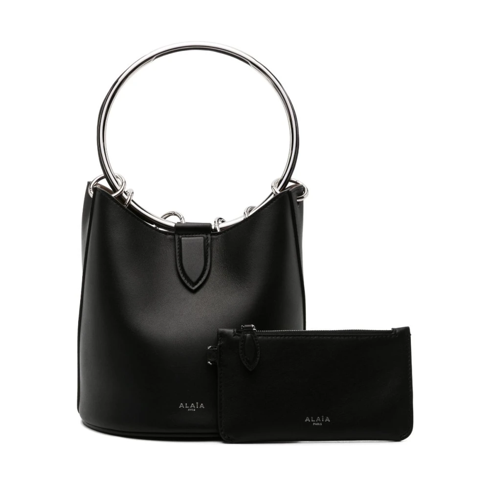 Alaïa Zwarte Leren Bucket Tas Ring Detailing Black Dames