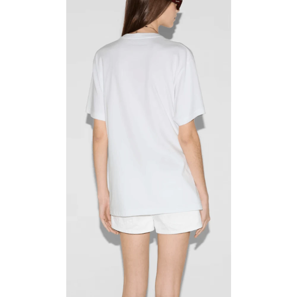 Gucci Witte Katoenen Crew Neck T-shirt White Dames