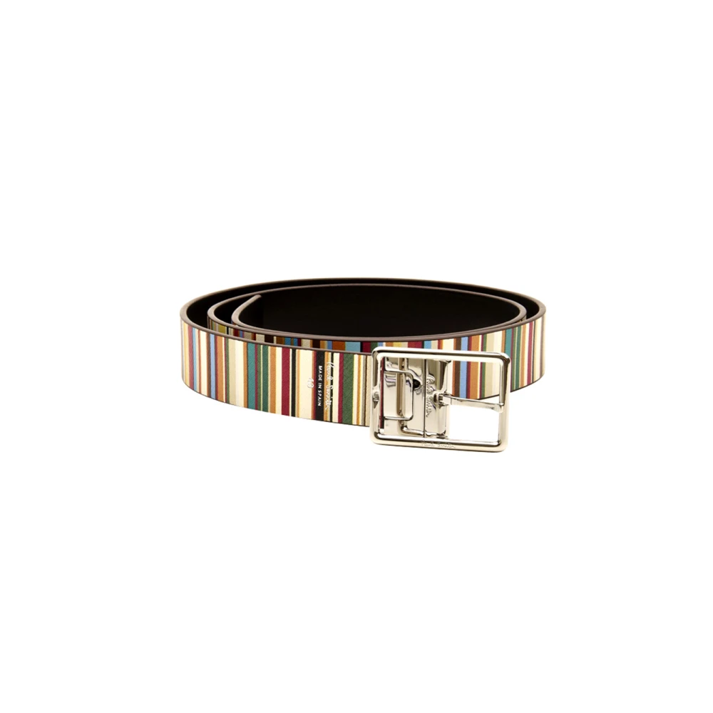 Paul Smith , Belts, Male, Multicolor, One Size, Cut To Fit Signature Stripe Reversible Belt