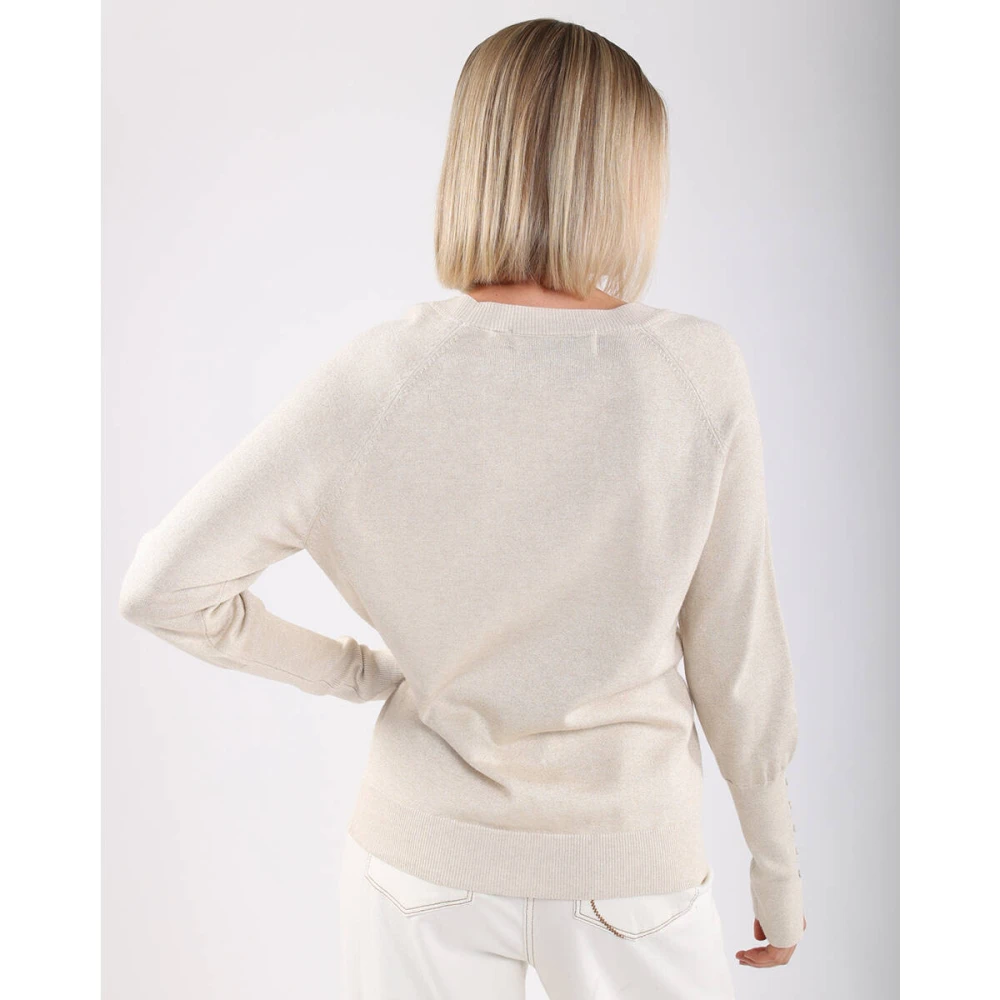 Nukus Belle Lurex Pullover Sweater Beige Dames