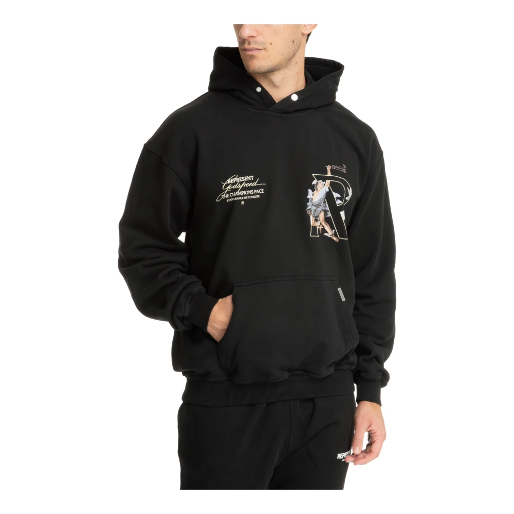 Represent Gestreept Logo Zak Hoodie Black Heren